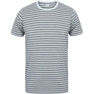 SF Unisex Adult Striped Heather T-Shirt / Gray/White